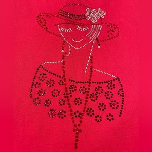 Isaac’s Designs Rhinestones T-shirt Size XS 3/4 Sleeve